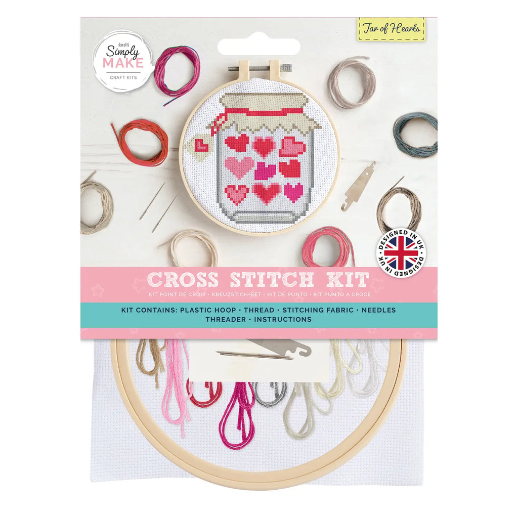 Jar of hearts Cross Stitch Kit