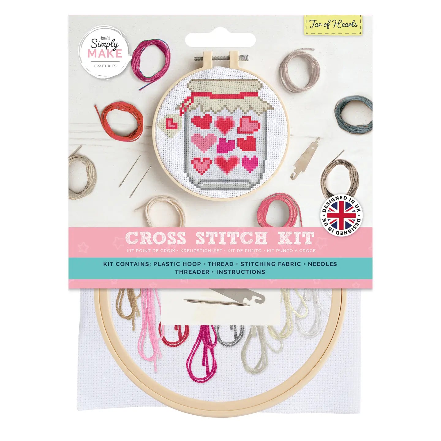 Jar of hearts Cross Stitch Kit